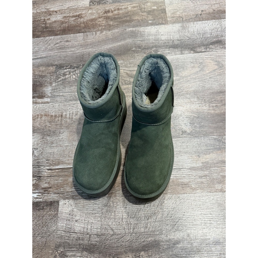 UGG Classic Ultra Mini Platform Boots Forest Night Green Suede 1135092 Womens 10